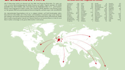 Weltkarte Stammzellentnahmen aus Deutschland
